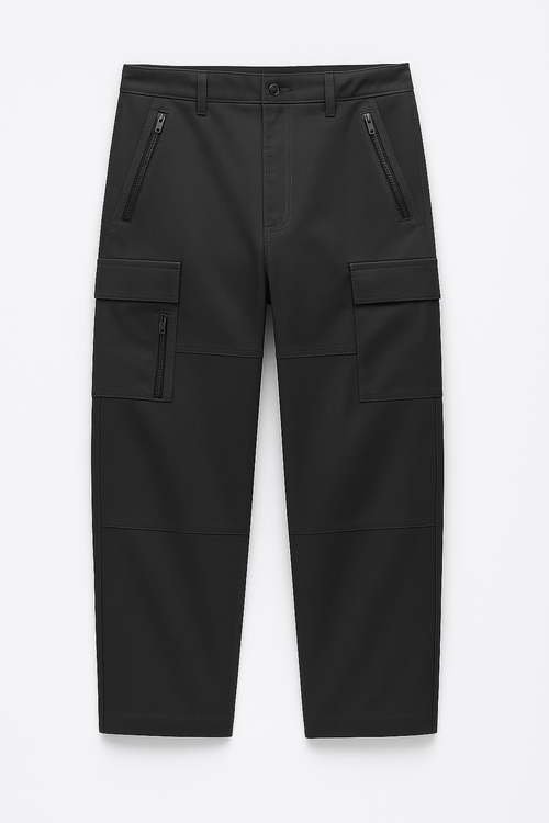 Black premium cotton cargos